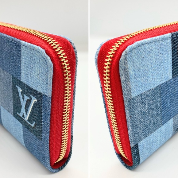 Louis Vuitton Blue Denim Canvas Monogram Zippy Wallet - Picture 8 of 12
